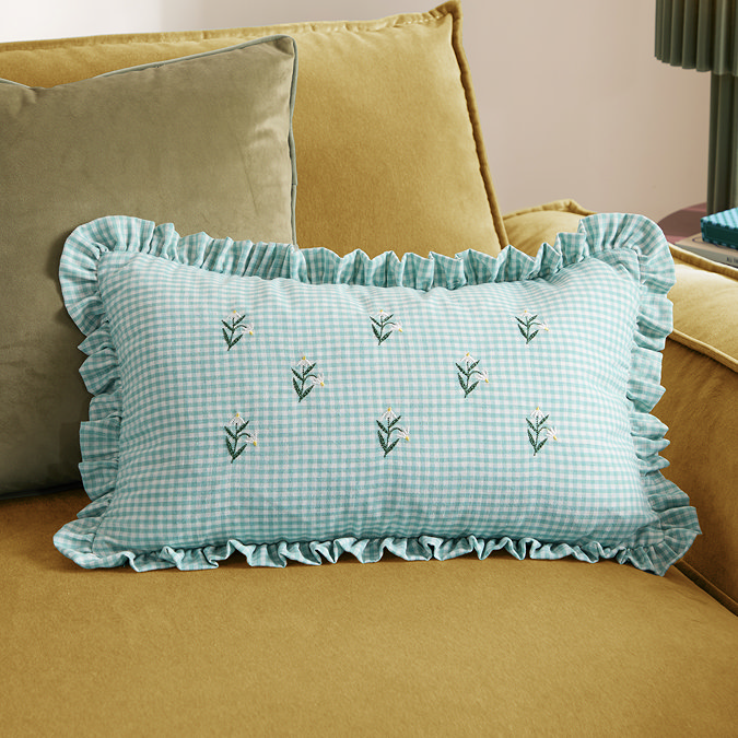 Les petite fleurs spring green cushion