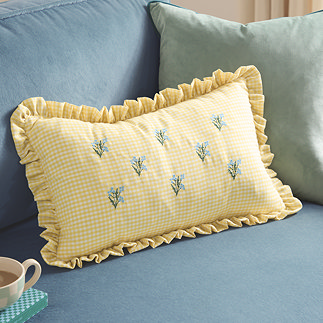 Les petite fleurs yellow cushion