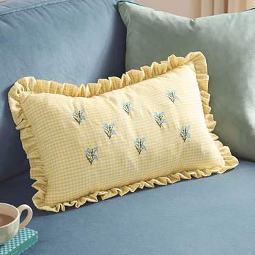 Les petite fleurs yellow cushion