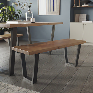 Liberty Solid Wood Dining Bench - Oak & Black main image