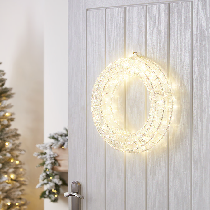 small acrylic wreath warm white LEDs.
