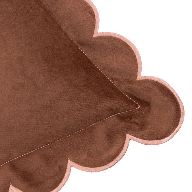 Lil scallop chestnut and slipper cushion image 