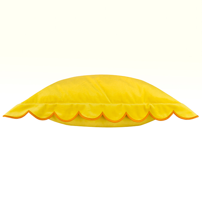 lil scallop cushion in lemon and ginger image 