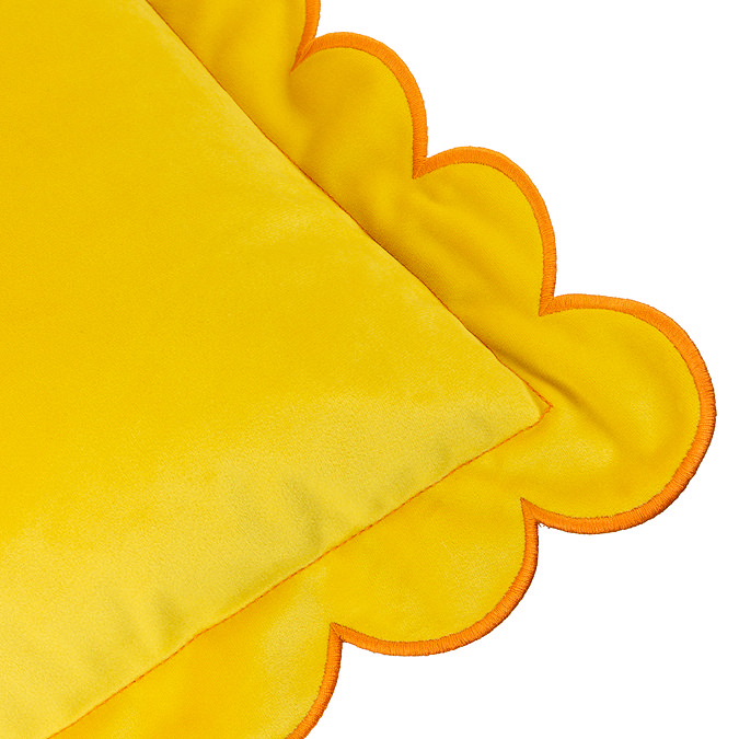 lil scallop cushion in lemon and ginger image 