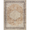 image cut out on white background of brown and tan vintage rug