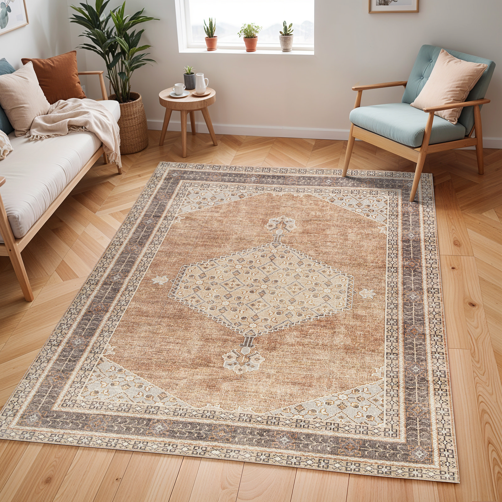 Lila Becki Owens x Livabliss Vintage Boho Brown Rug