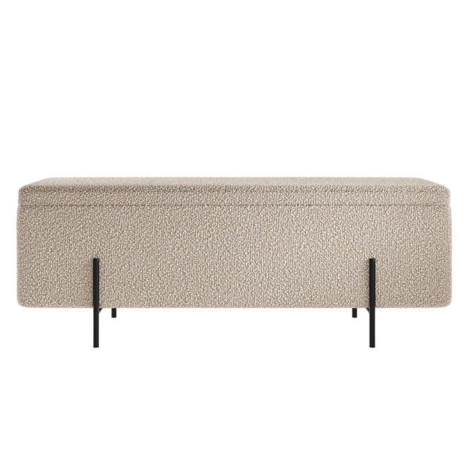 Lilly buff boucle storage ottoman