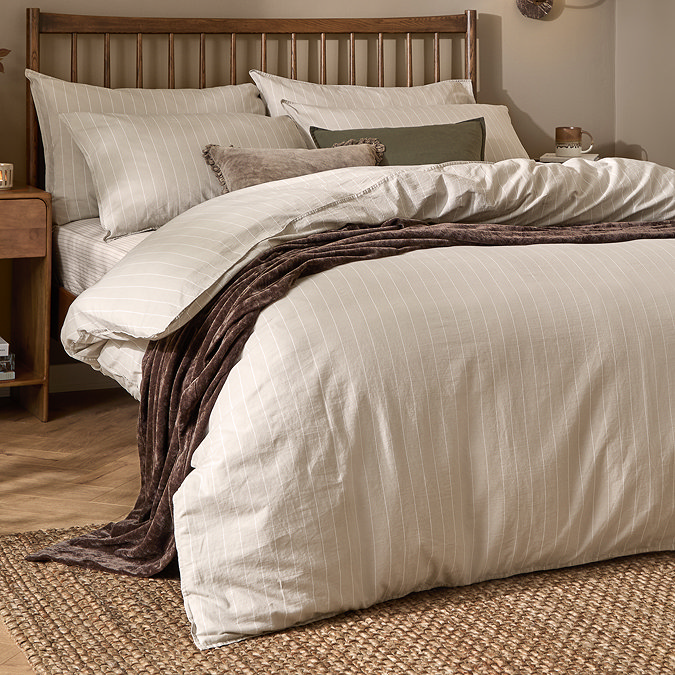 Linear Stripe Duvet Cover Set Natural