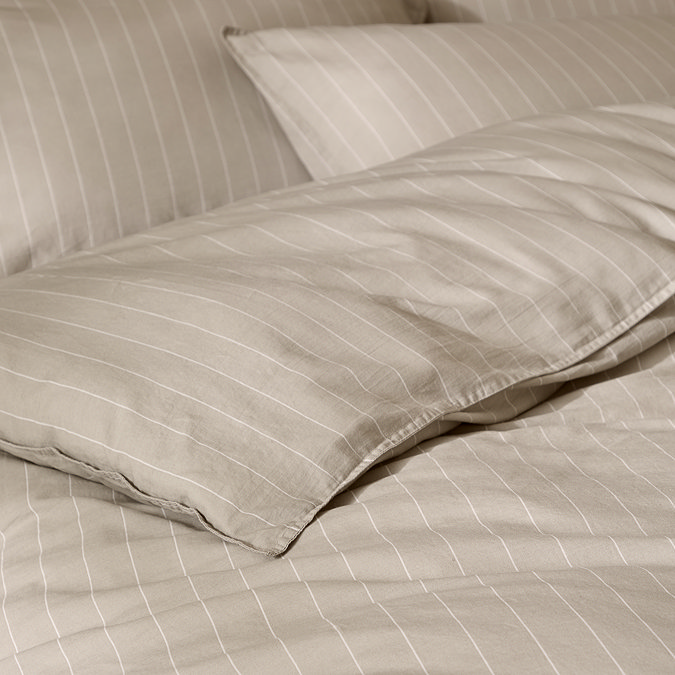 Linear Stripe Duvet Cover Set Natural