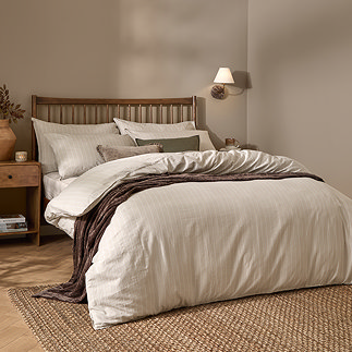 Linear Stripe Duvet Cover Set Natural