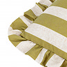 Linen Stripe Cushion in Linen and Olive