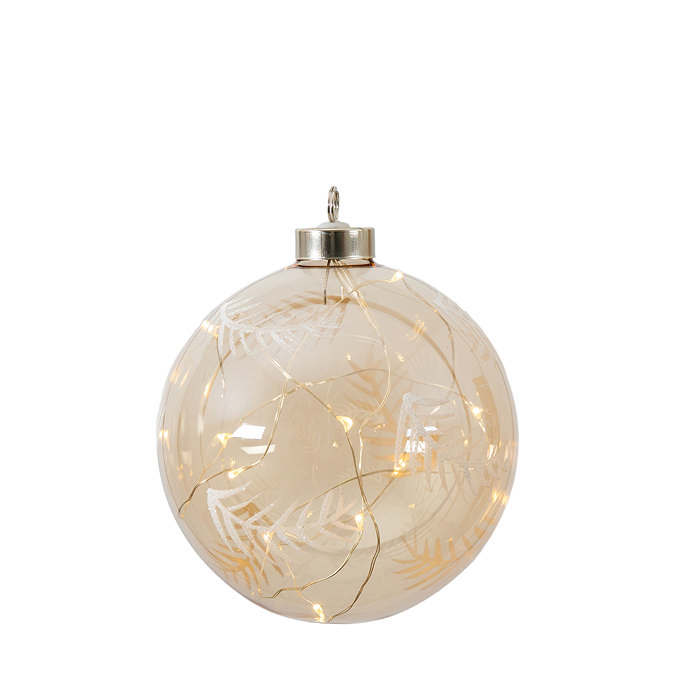 Linnea Feather Etched christmas tree bauble