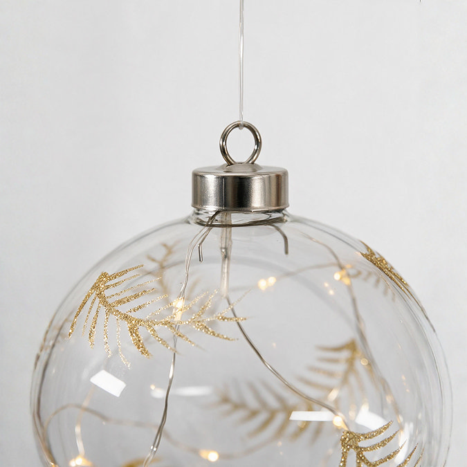 Linnea feather etched bauble
