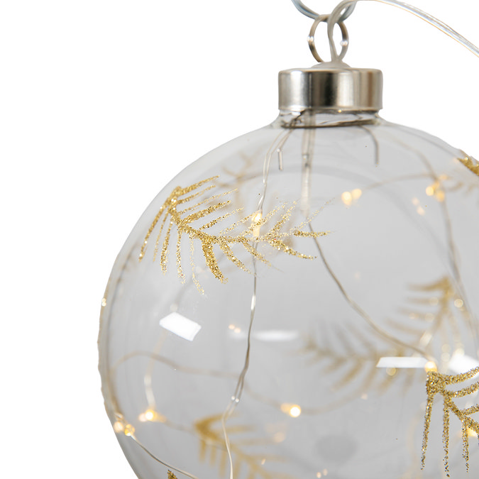Linnea Feather Etched Bauble with LED