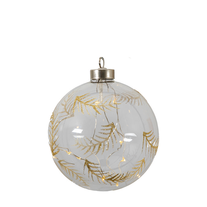 Linnea Feather Etched Bauble with LED