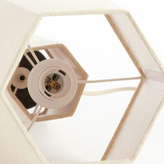 image of lamp taken from top to show inside shade where bulb will sit