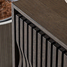 close up image of wave panel style of sideboard doors