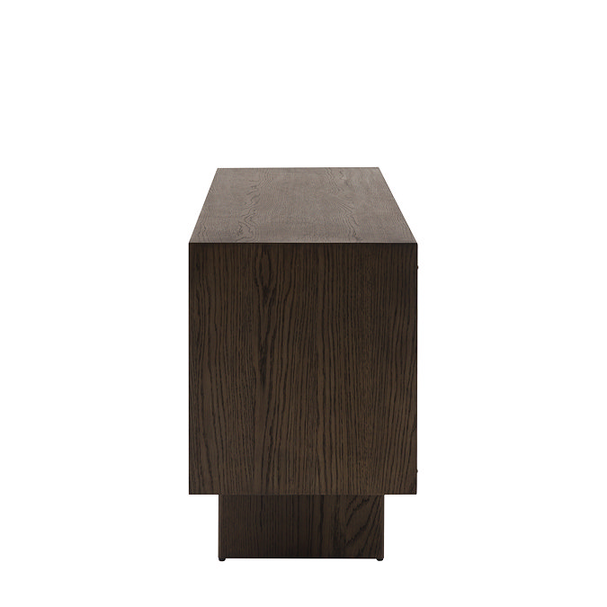 side on cut out of walnut four door sideboard