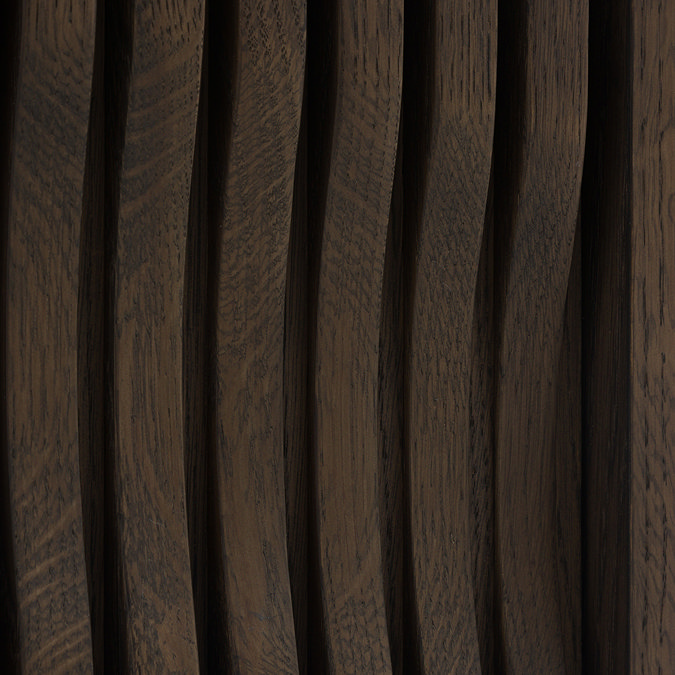 close up swatch image of wavy panel pattern of walnut four door sideboard