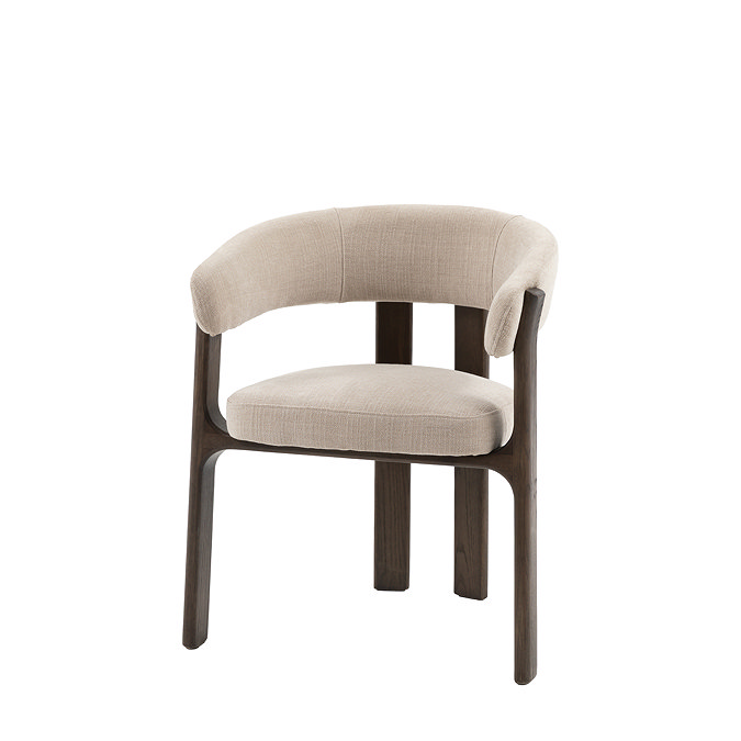 cut out of rounded natural dining chair with ash wood legs