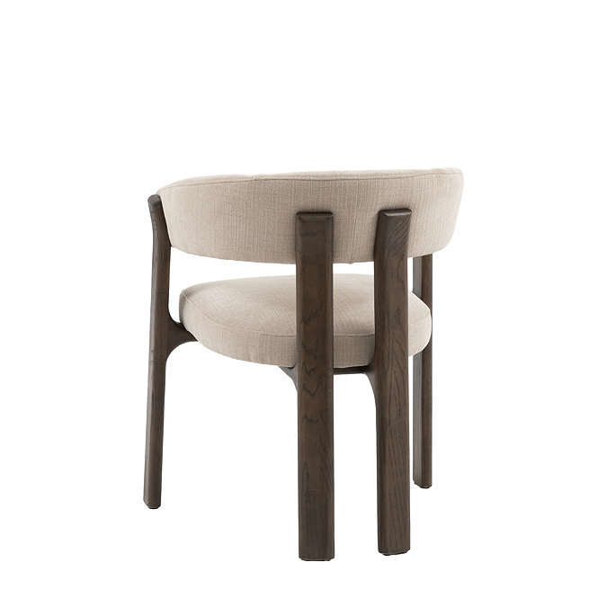 back image cut out of natural dining chair with ash wood legs
