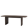 cut out image of rectangular walnut dining table with rounded edges 
