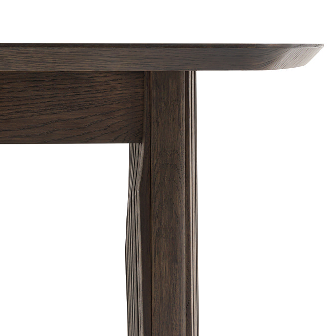 close up image of underside of walnut dining table