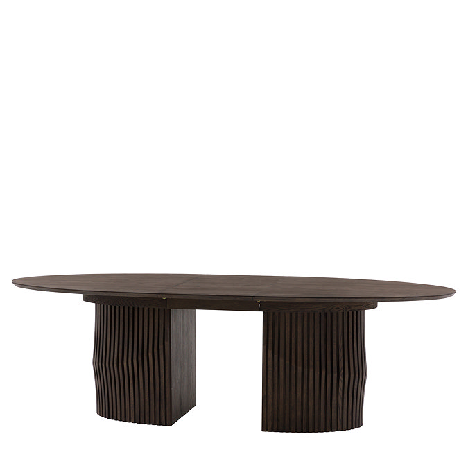 cut out of oval walnut dining table