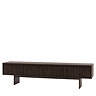 cut out of walnut tv unit with wave panelled doors