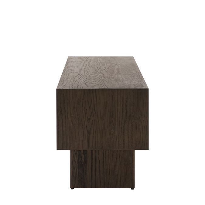 side on cut out image of walnut coloured tv unit