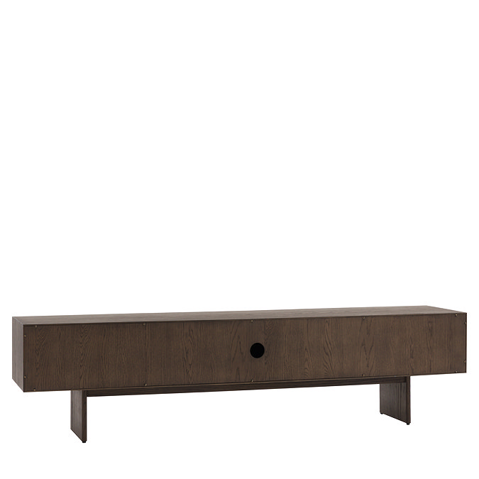 cut out image taken from the back of walnut coloured tv unit