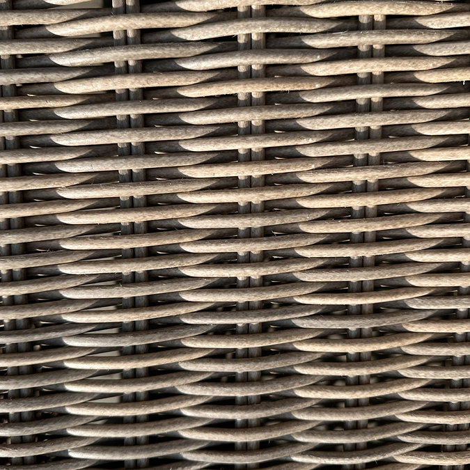 close up image of rattan material of outdoor corner set