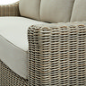close up image of rattan material of outdoor sofa