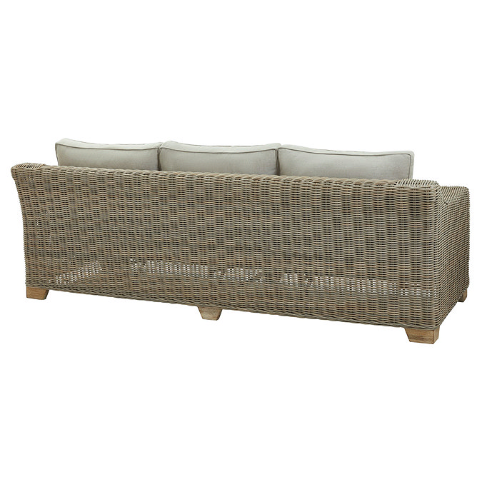 image cut out on white background of rattan 3 seater sofa