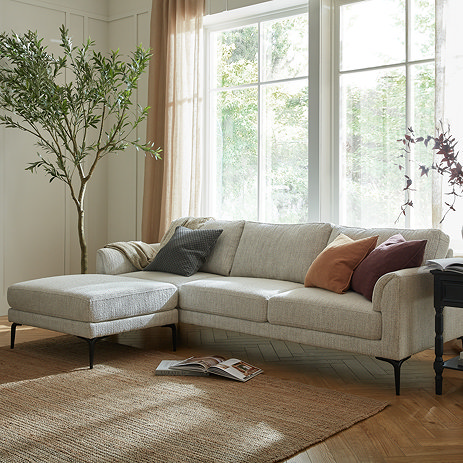 Loftus 3 seater sofa with footstool lifestyle image