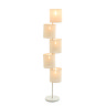 image of multi shade floor lamp, emitting warm glow from inner bulbs