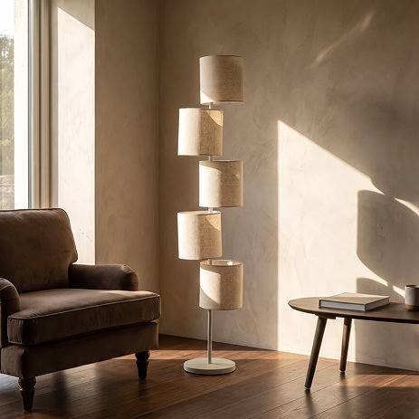 Loki multi shade floor lamp natural