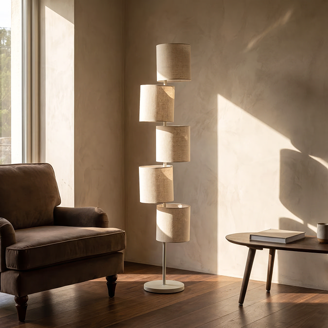 Loki multi shade floor lamp natural