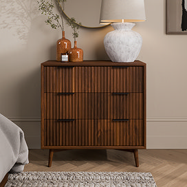 Lombok Wooden 3 Drawer Chest - Coffee main image