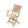 cut out image of acacia wood and rope folding bistro chair