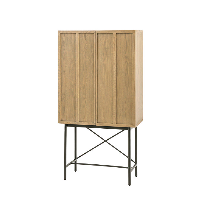 Longton Panelled 2 door cocktail cabinet in smoked oak image 6