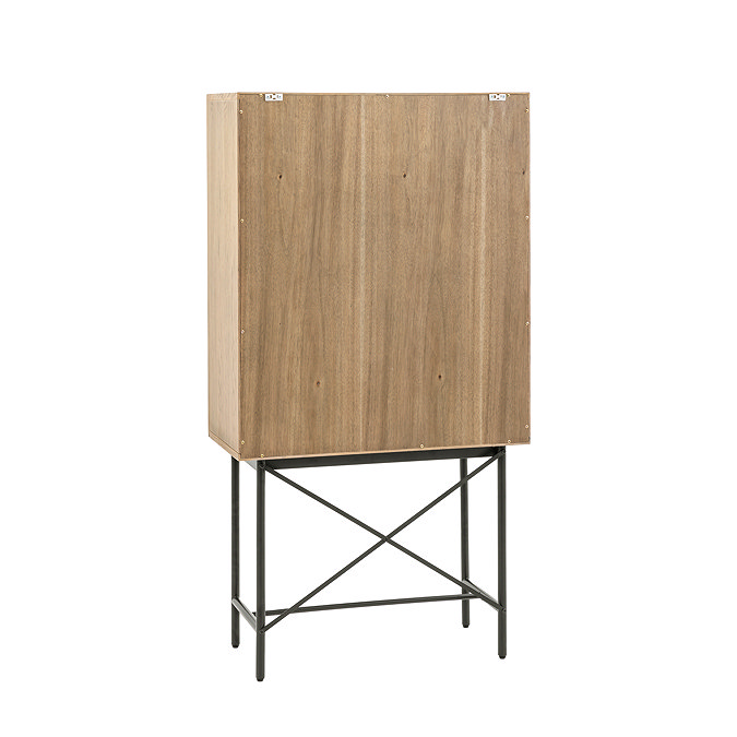 Longton Panelled 2 door cocktail cabinet in smoked oak image 4