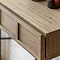 close up image of panelled drawers of smoked oak console table
