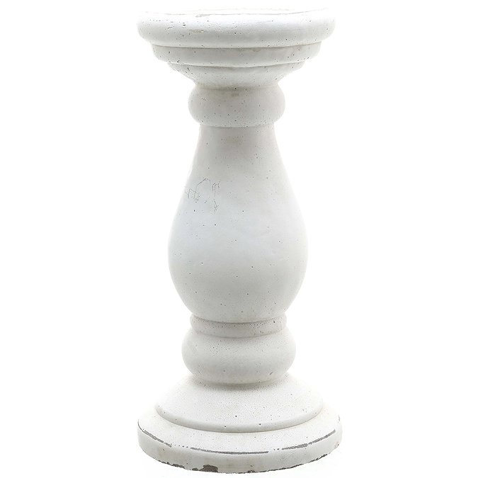 image cut out on white background of large matt white candle holder