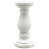 image cut out on white background of white matt ceramic candle holder