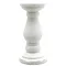 image cut out on white background of white matt ceramic candle holder