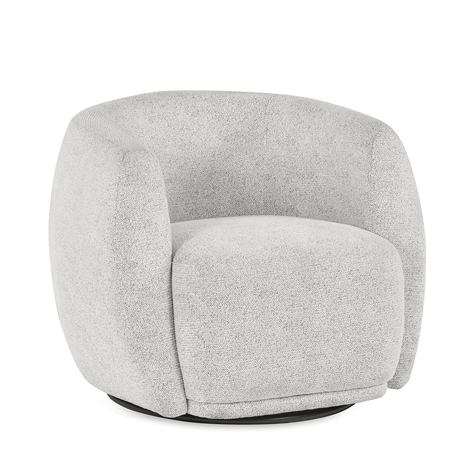 image cut out on white background of cream rounded swivel chair