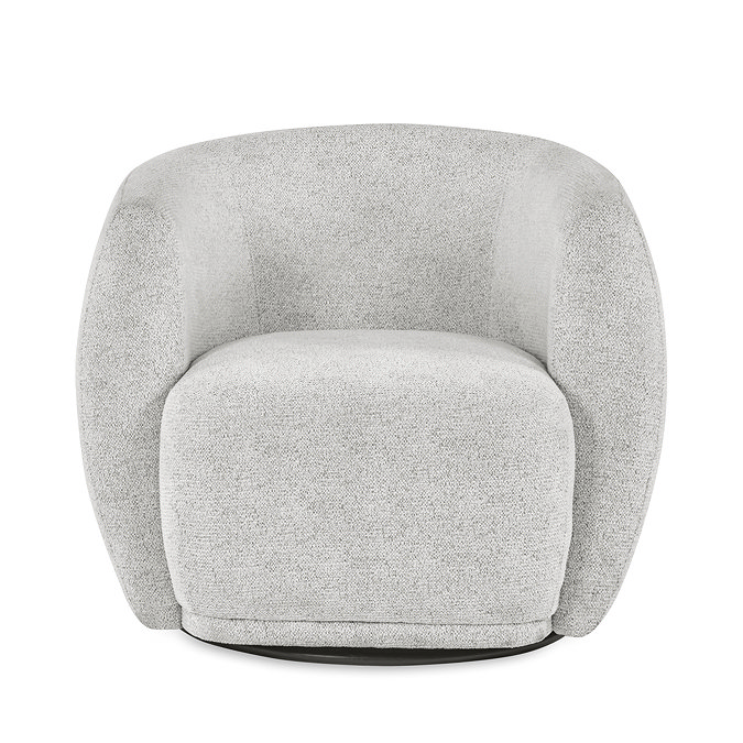 front on image cut out on white background of rounded grey swivel chair