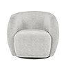 front on image cut out on white background of rounded grey swivel chair