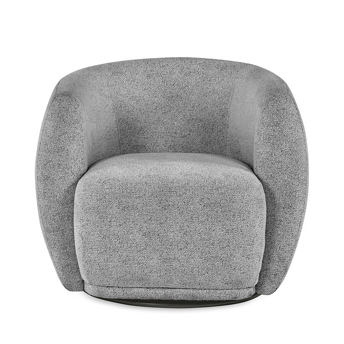 front on image cut out on white background of grey swivel chair